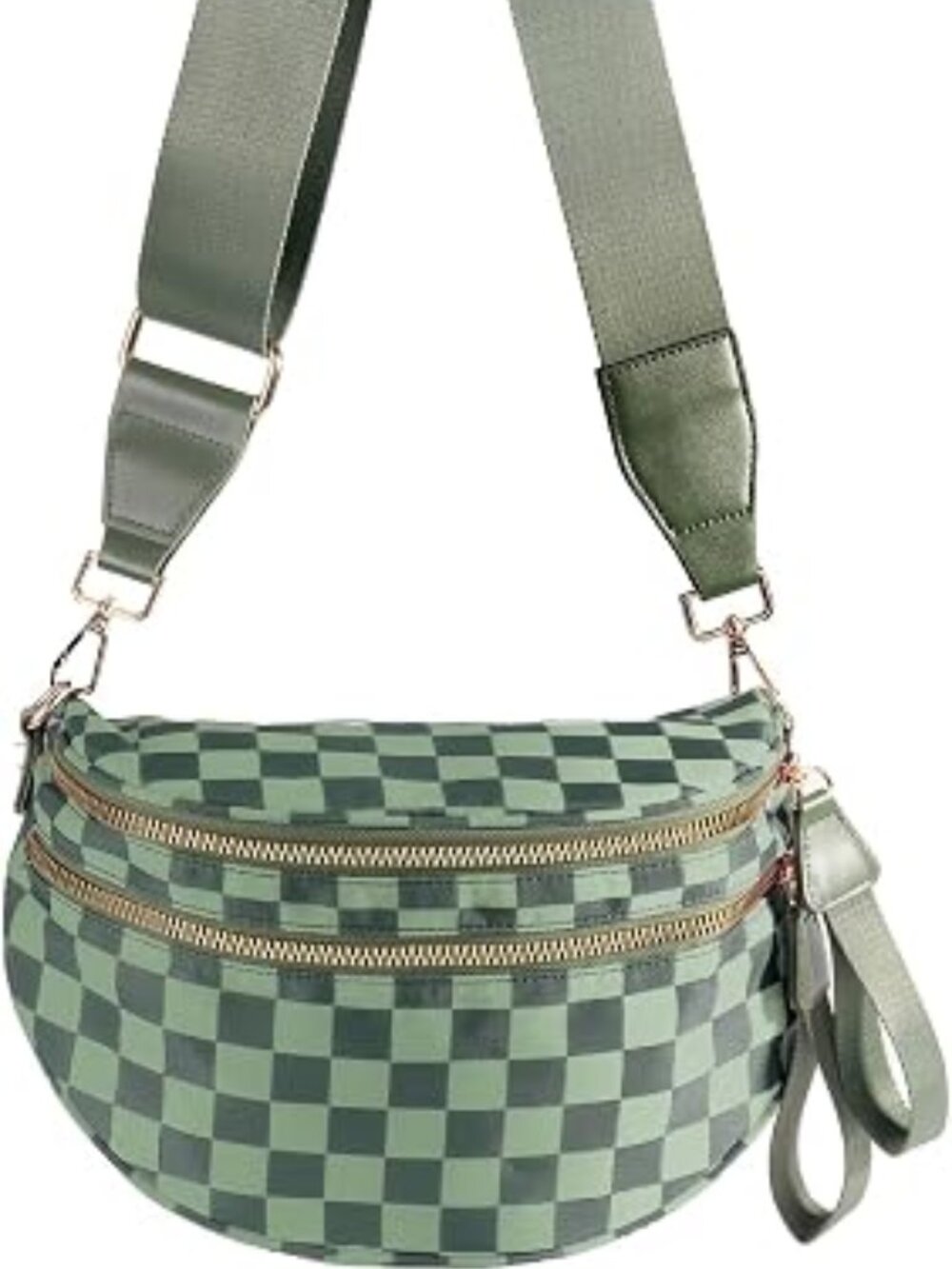 Spacious Checkered Nylon Crossbody Bag Bum Bag Handbags for Women | Checkered cr